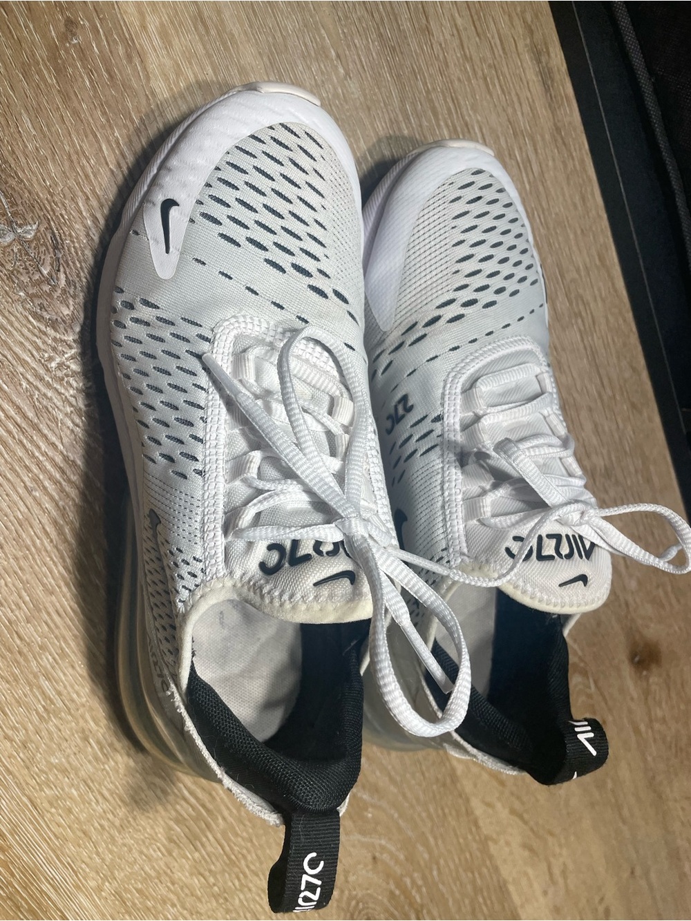 Nike White and Black Air Max 270 Sneakers - Picture 3 of 6